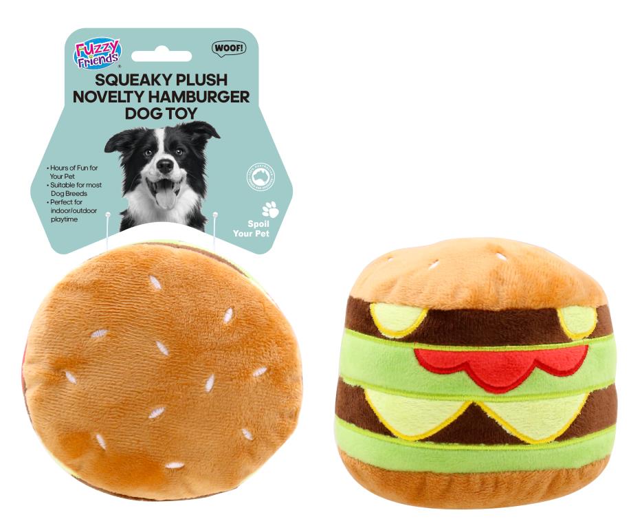 Novelty Squeaky Plush Hamburger Dog Toy 9 Cm Fun IFPACK novelty-squeaky-plush-hamburger-dog-toy-9-cm-fun-ifpack