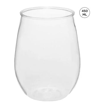 Acrylic Plastic Plain Series 450ML Stemless Wine Glass