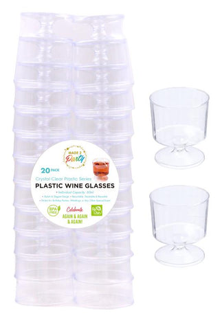 20PK Reusable 60ML Plastic Wine Glasses