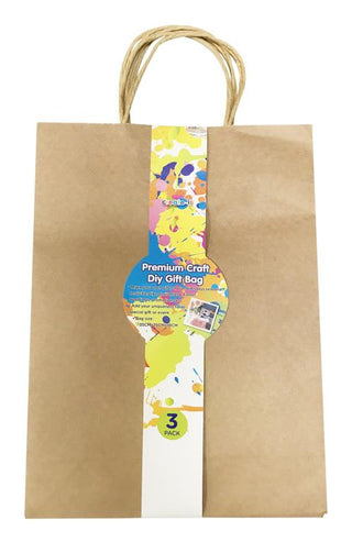 3PK Craft DIY Gift Bags - 35CM x 25CM x 10CM