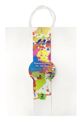 2PK White Craft DIY Gift Bag - 32CM x 45CM