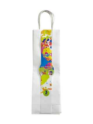 3PK White Kraft Bottle Bag