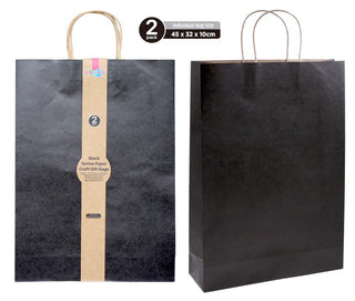 Craft DIY Gift Bags (Black Series) - 45CM x 32CM x 10CM -2PK