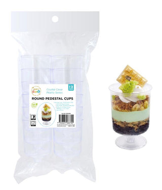 12PK Crystal Clear Plastic Series Pedestal Cups