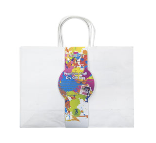 3PK White Craft DIY Gift Bags - 35CM x 25CM x 11CM