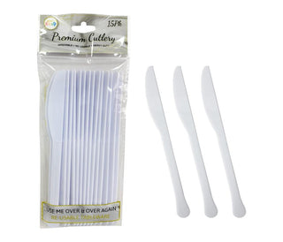 15PK Premium Re-Usable Plastic Party Knives