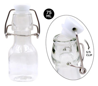 Mini Glass Square Series Clip Top Bottle-75ML