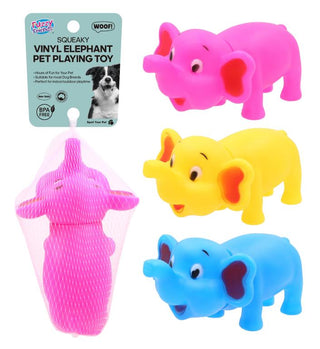 Squeaky Vinyl Playing Elephant Dog Toy - 17CM X 10CM X 7CM