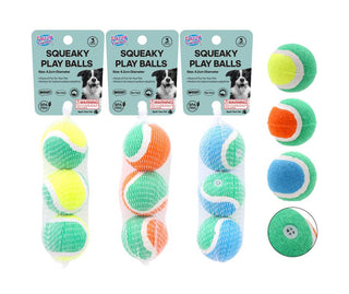 3PK Squeaky Play Balls - 4.5CM Series