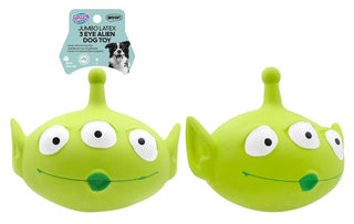 Jumbo Latex 3 Eye Alien Dog Toy - 18CM X 11.5CM X 14CM