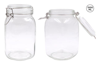 Glass Clip-Lock Jar (SQUARE SERIES) - 1500ML Capacity