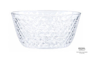 Plastic Acrylic Diamond Style Small Bowl - 800ML