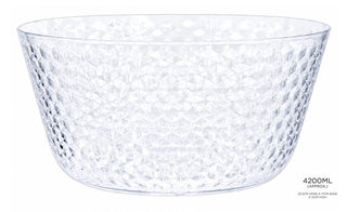 Plastic Acrylic Diamond Style Large Bowl- 4000ML