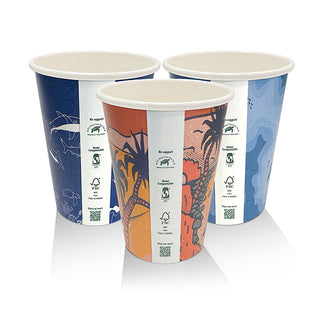 12oz Aqueous Coated Single Wall Cup Art Print 90mm