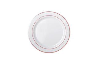 190mm Heavy Duty White Lunch Plate With Rose Gold Lining