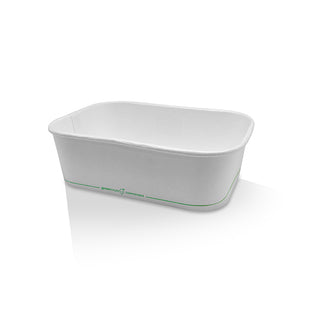PLA Coated White  Rectangular Container 650ml 300pc/ctn