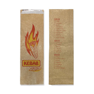 Printed Brown Foil Kebab Bags