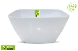White Melamine Square Bowl-18CM x 18CM