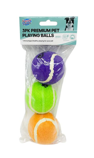 3PK Pet Paw Imprint Tennis/Play Balls
