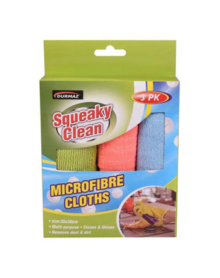 3PK Microfibre Cleaning Cloths - 30CM x 30CM
