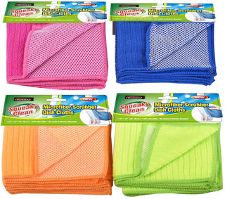 3PK Microfibre Scrubber Dish Cloths