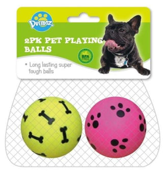 2PK Rubber Pet Playing Balls