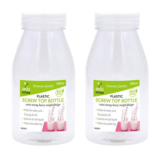Plastic Milk Bottle with Screw Top Lid-300ML