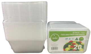 20PK 1000ML Bulk Pack Take Away Containers *Australian Made*