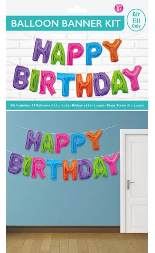 Happy Birthday Balloon Banner Kit
