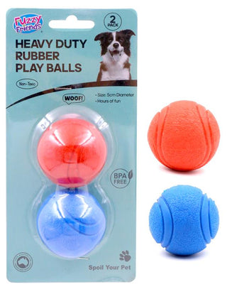 2PK Solid Rubber Pet Play Balls