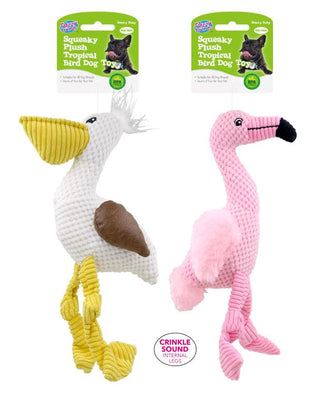 Squeaky Plush Dog Toy-Tropical Bird Series
