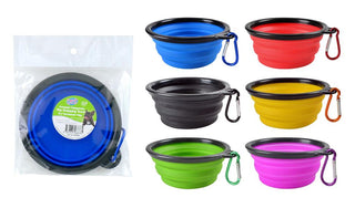 Portable Colapsable Pet Drink Bowl W/Carabiner Clip