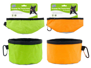 Portable Pet Travel Bowl W/ Carabiner Clip- 16CM x 16CM x 10CM