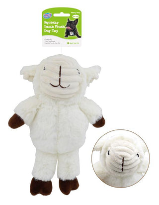 Squeaky Plush Lamb Dog Toy