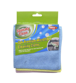 3PK Microfibre Cleaning Cloths 28CM x 28CM