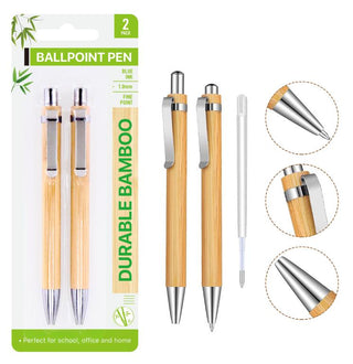 2PK ECO Bamboo Ball Point Pens