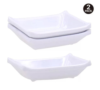 2PK White Melamine Rectangular Series Sauce Dishes