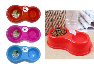 Dual Pet Bowl with Automatic Water Feeder