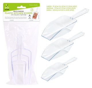 3PK Plastic Kitchen Scoops