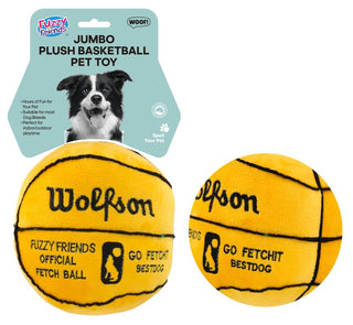 Jumbo Plush Basketball Pet Toy