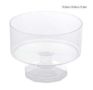Round Clear Acrylic Plastic Serving Bowl W/ Stand