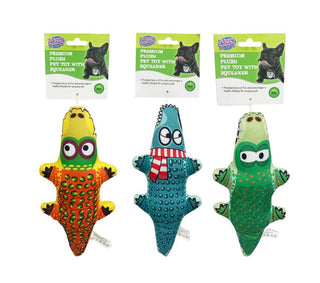 Premium Canvas Crocodile Dog Toy with Squeaker