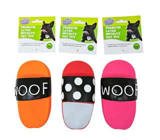 Latex Novelty Shoe Dog Toyr with Squeaker