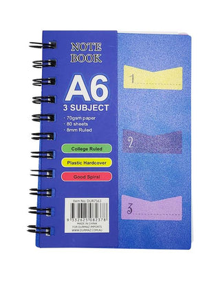 3 Subject Notebook - A6