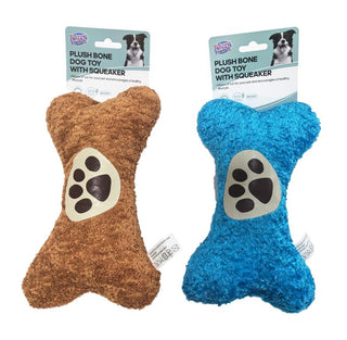 Plush Pet Bone Shaped Dog Toy W/ Squeaker