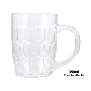 Acrylic Reusable Plastic Dipple Series Beer Mug W/Handle - 350ML