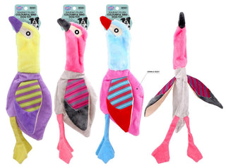 Jumbo Squeaky Plush Colourful Bird Dog Toy - 40CM X 12CM X 2CM