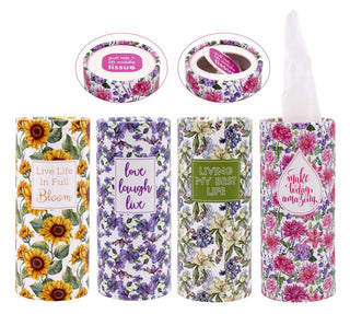 Decorative Cylinder Style Car Tissues -50PK**SECRET GARDEN SERIES**
