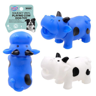 Squeaky Vinyl Playing Cow Dog Toy - 15CM x 9CM x 9CM