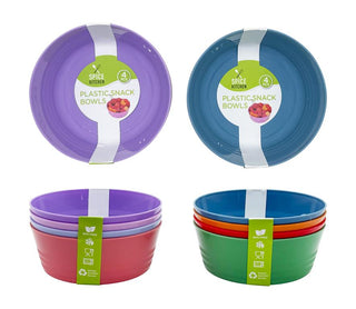 4PK Plastic Snack Bowls - Re-Usable